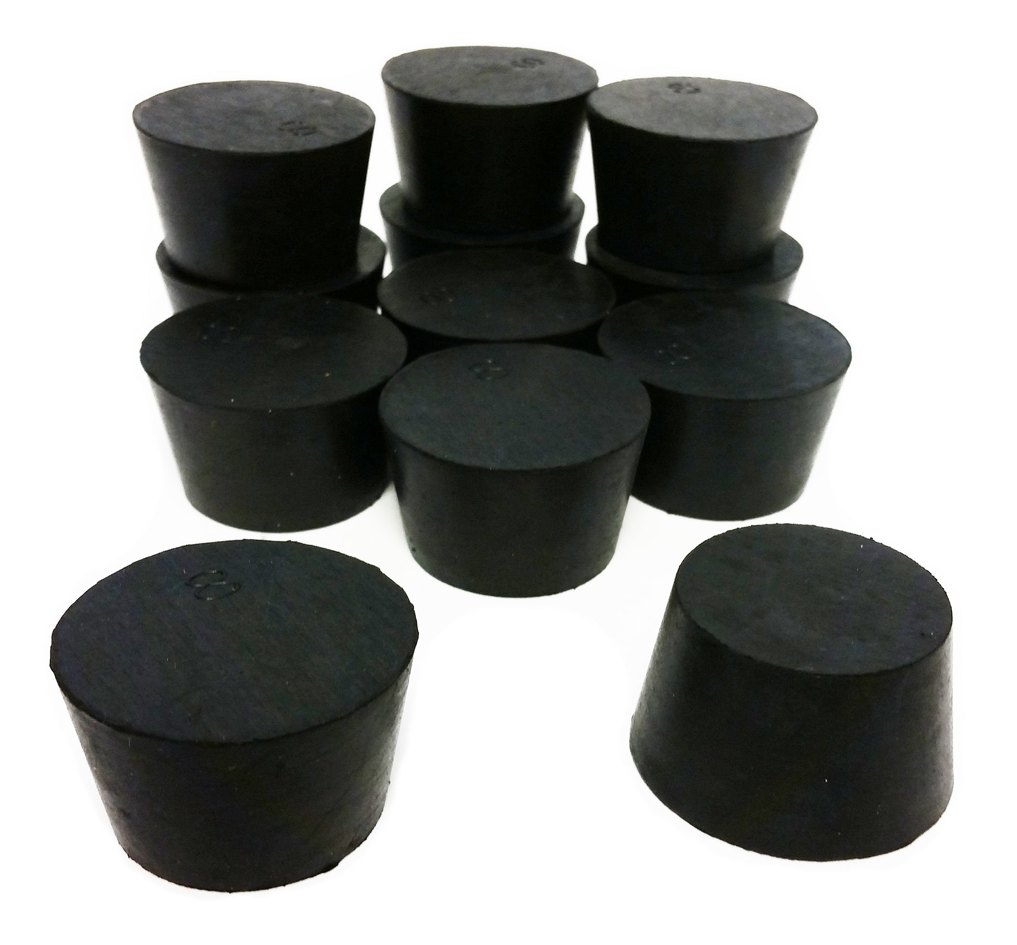 Rubber Stoppers, Size 8, Solid. Pack of 1-Pound.