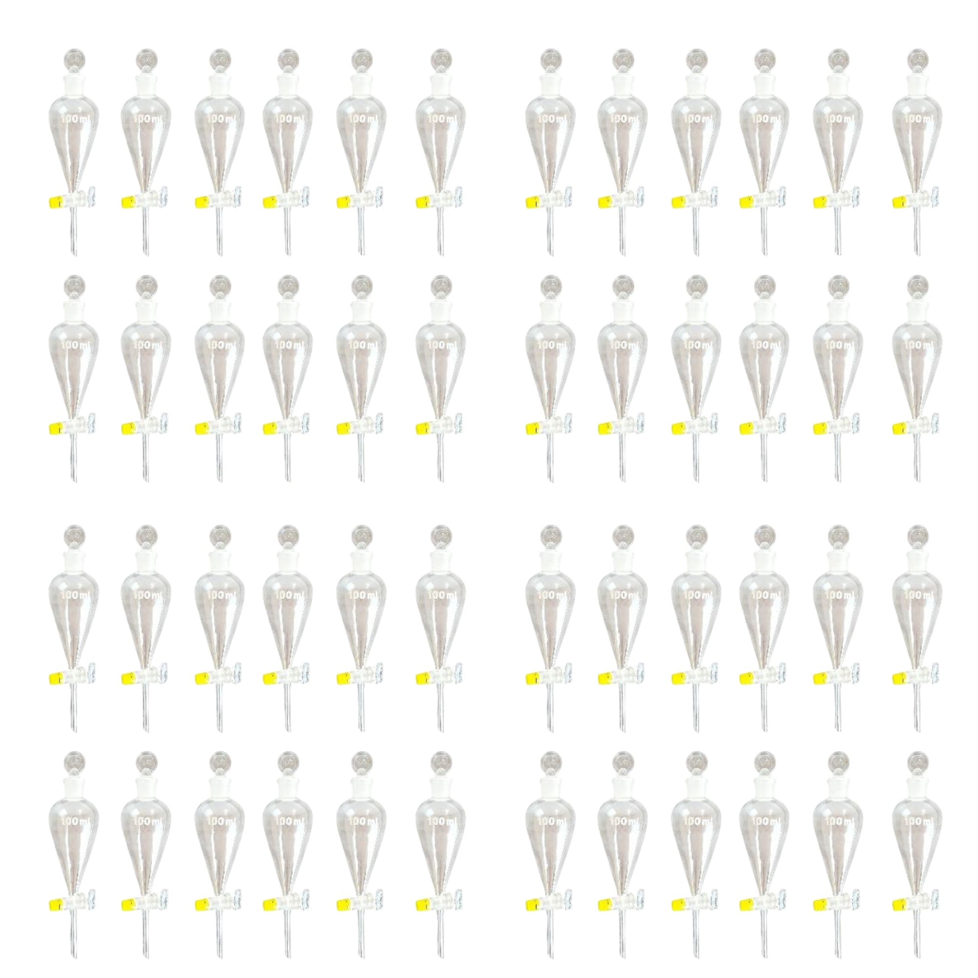 Separatory Funnel with Glass Stopcock, 100ml, Case of 48