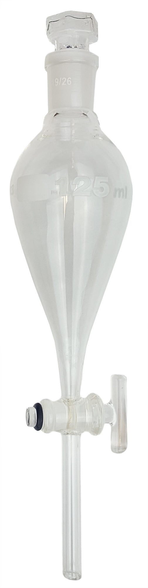 Separatory Funnel with Glass Stopcock, 125ml, Case of 12