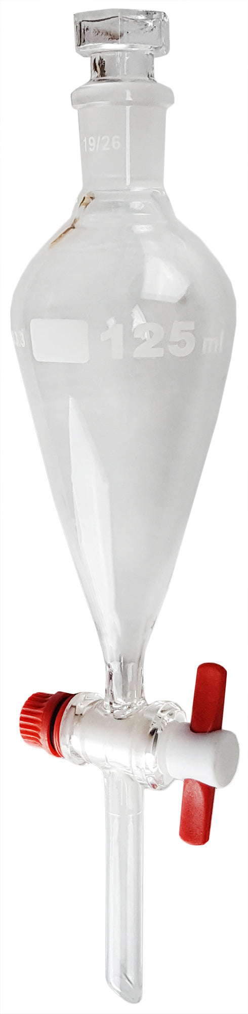 Separatory Funnel with PTFE Stopcock, 125ml Capacity