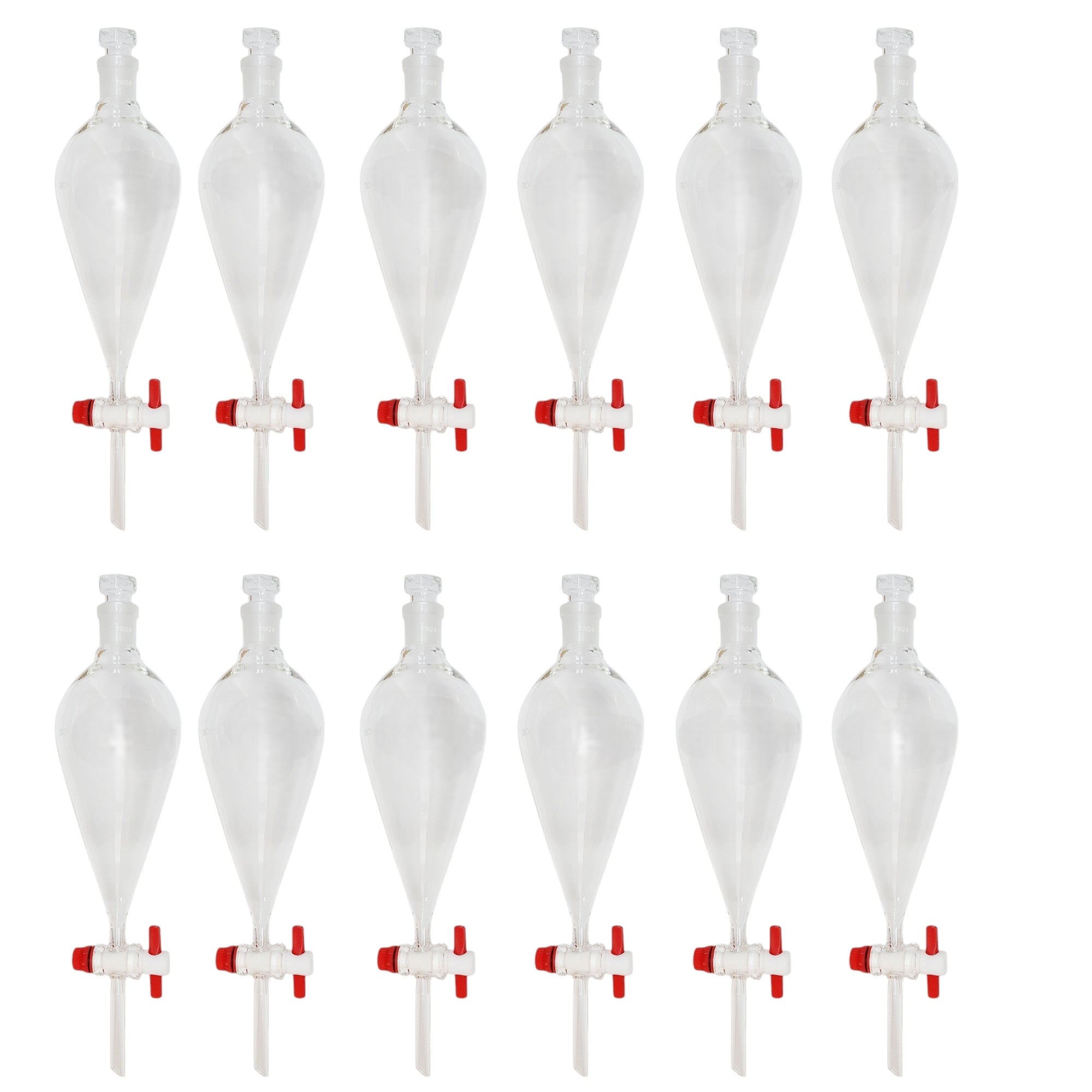 Separatory Funnel with PTFE Stopcock, 250ml Capacity, Case of 12
