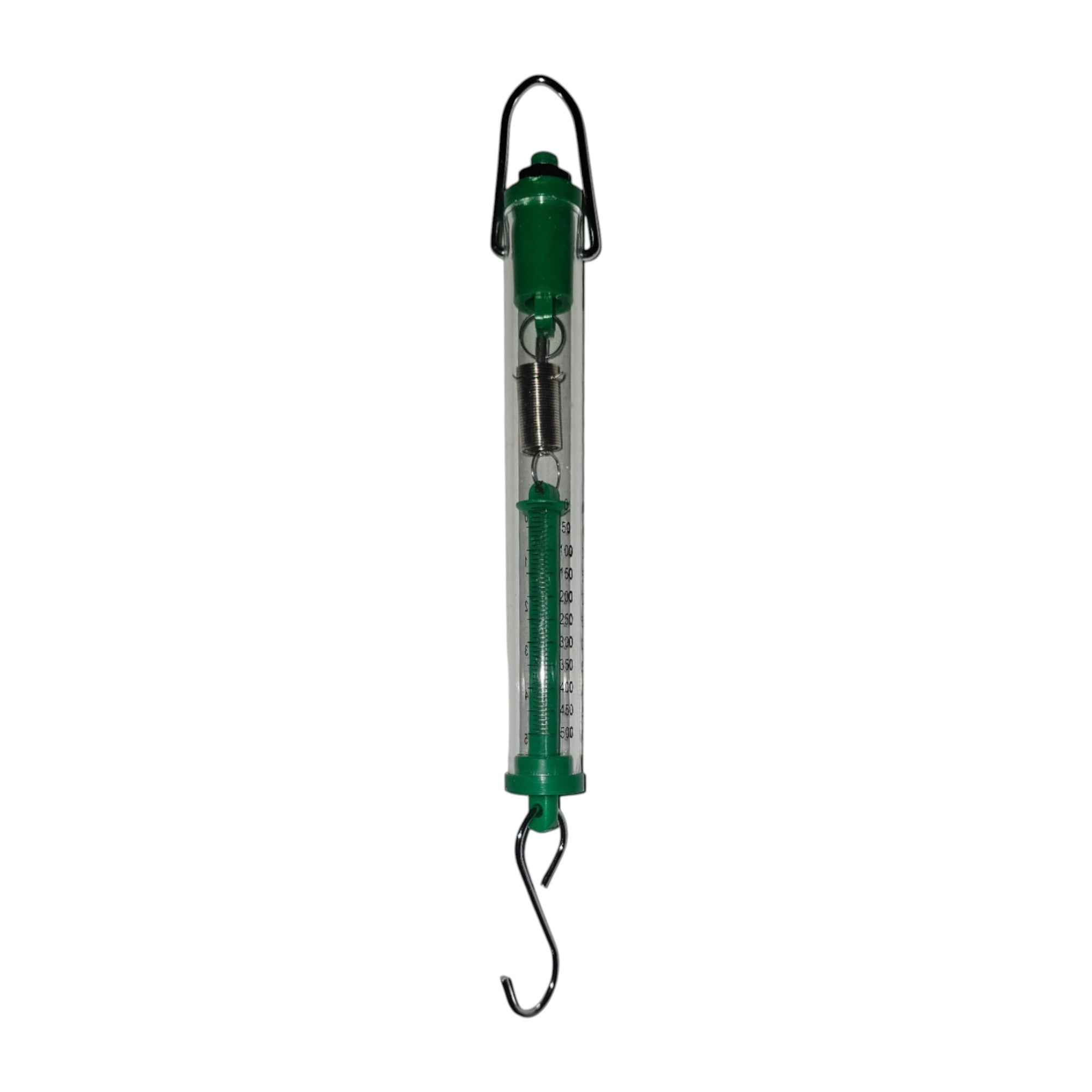 Scale, Spring – Tubular Plastic, 500g/5N Capacity – Heavy-Duty Mechanical Hanging Scale for Science Labs and Classrooms
