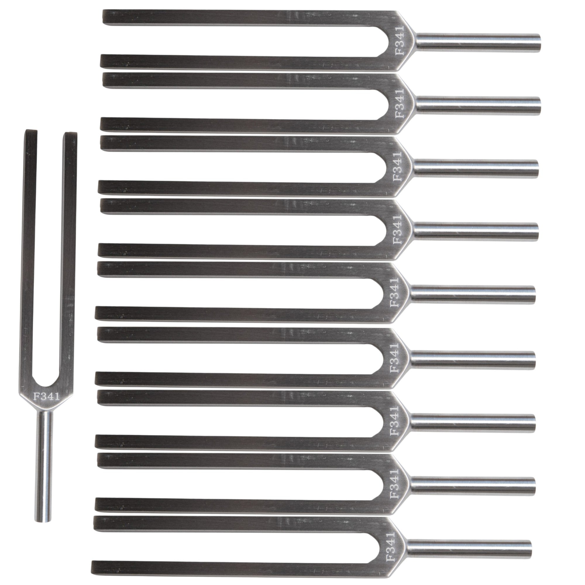 Tuning Fork, 341F. Sold as a pack of 10 Tuning Forks. Made from High Quality Aluminum.