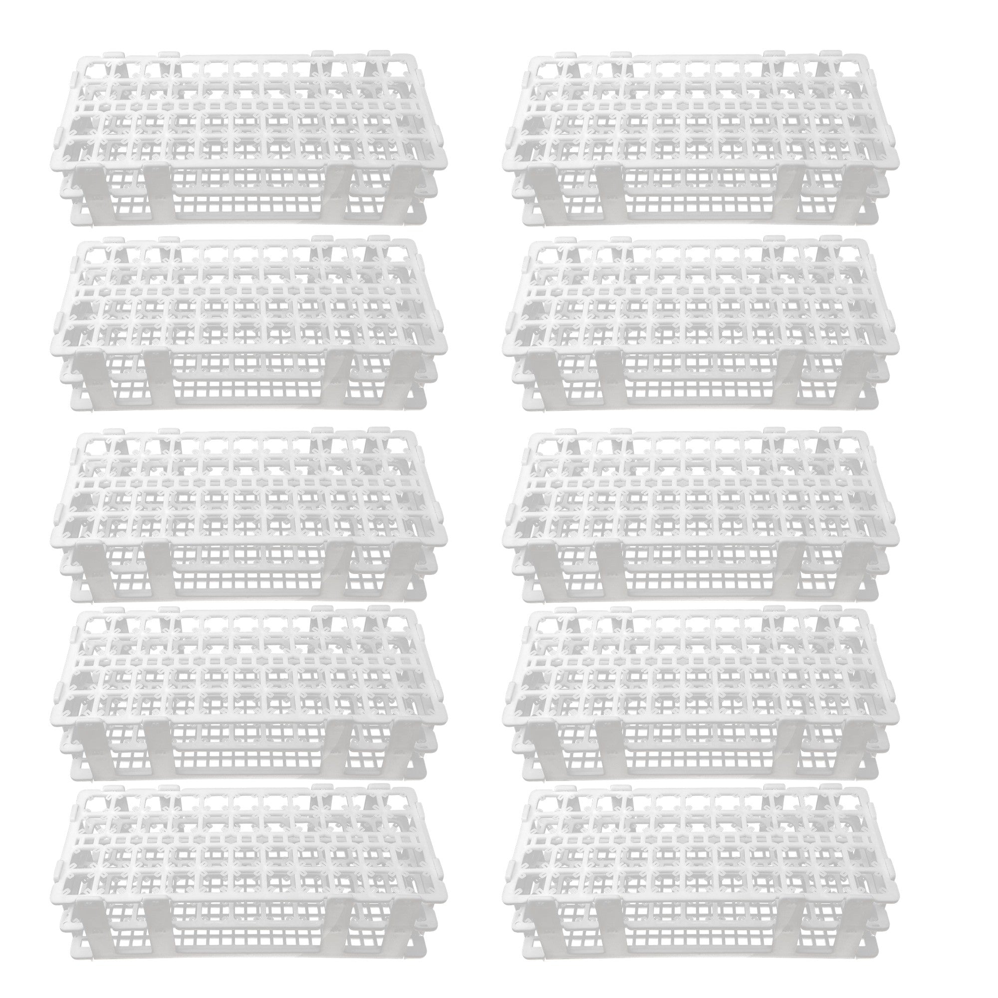 Test Tube Rack, 44-Hole Rack for up to 17mm Tubes, Pack of 10