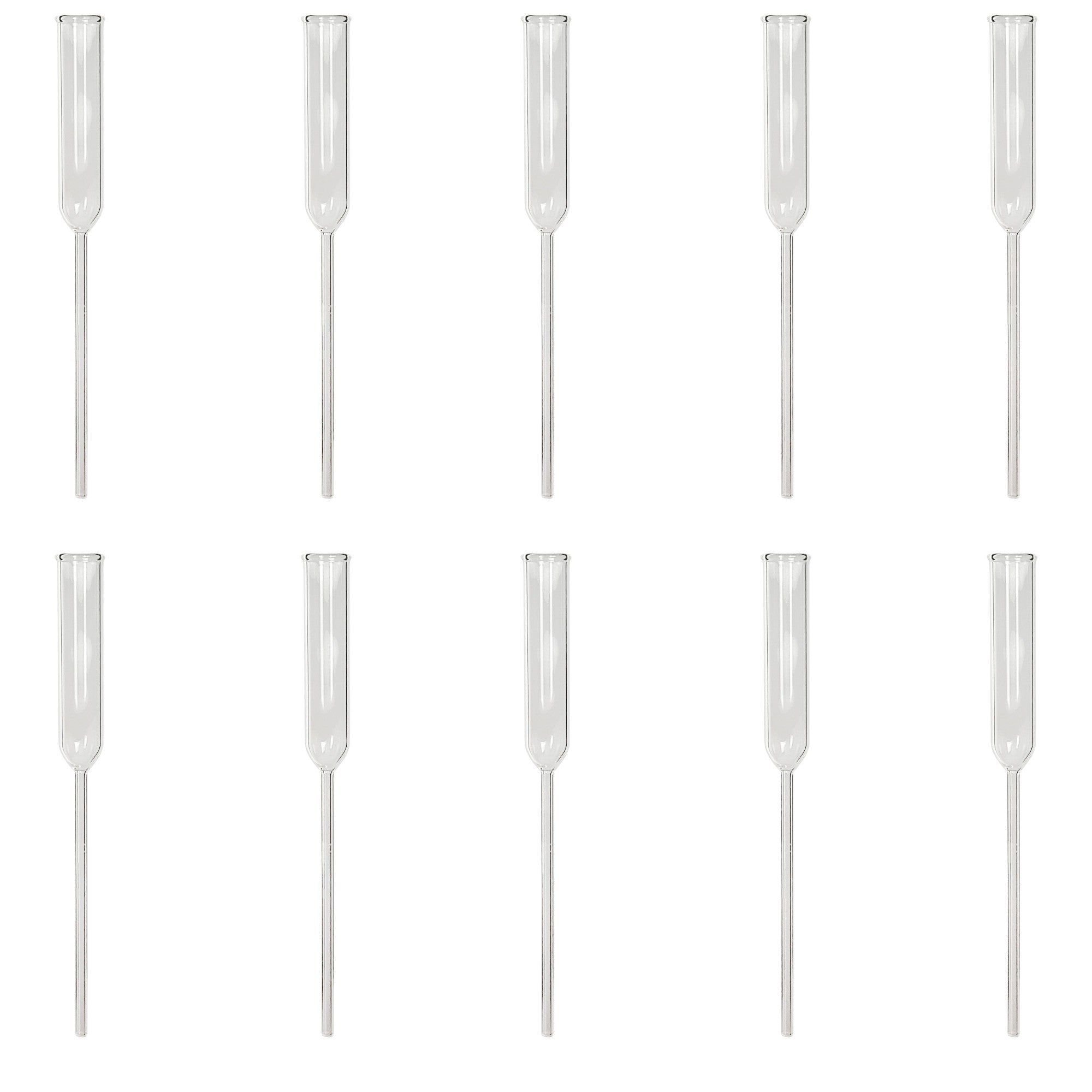 Thistle Tube with Funnel Top. Size 5.75 inches. Pack of 10 Thistle Tubes.