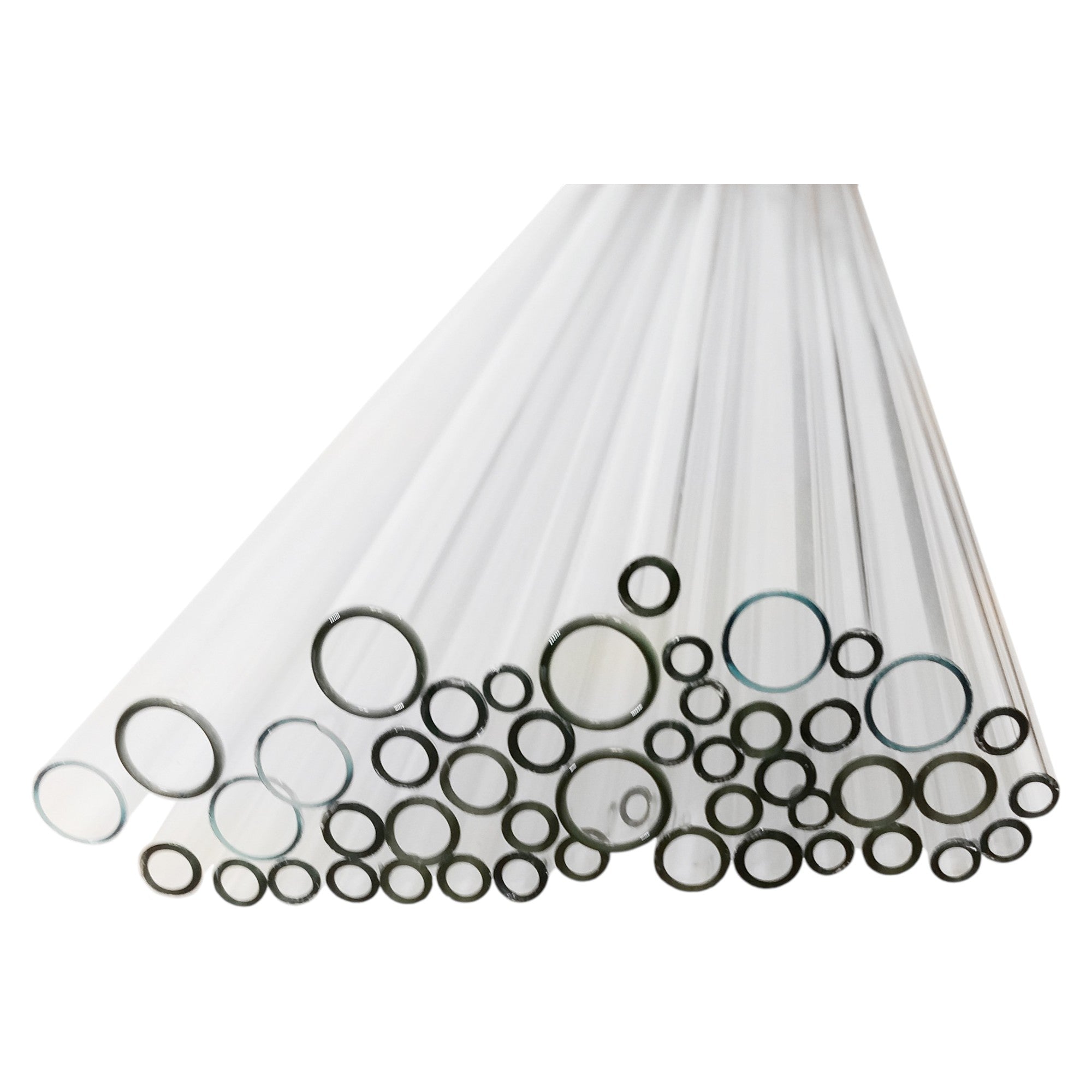 Tubing, Flint Glass, Assorted Diameters, 48 inches length. Case of 5 Packs.
