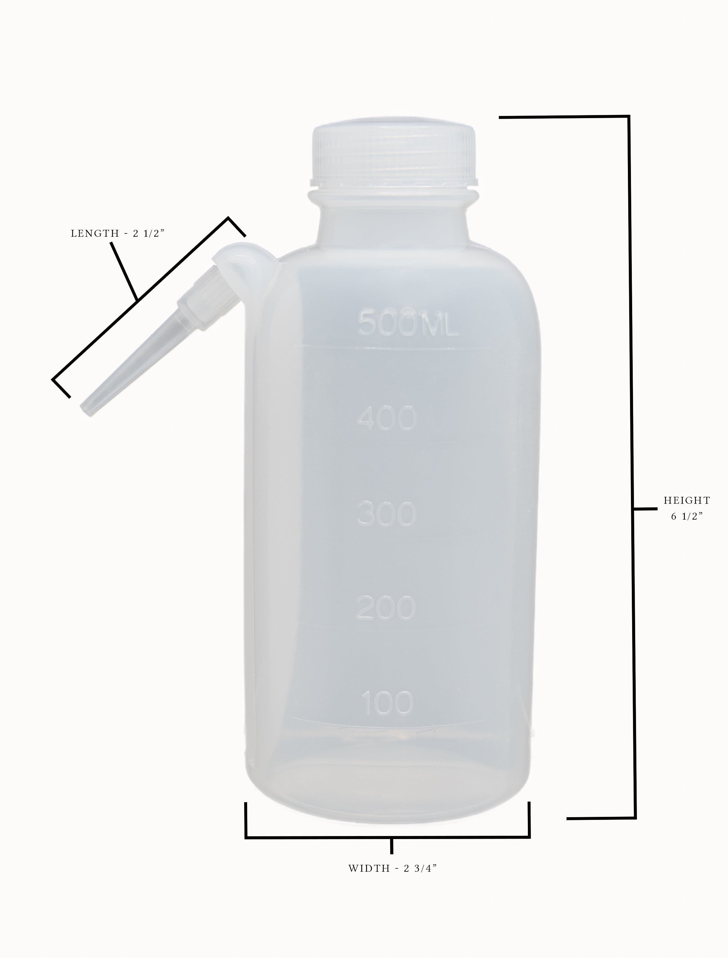 Wash Bottle, Graduated, Polyethylene, 500ml capacity.  Case of 250.