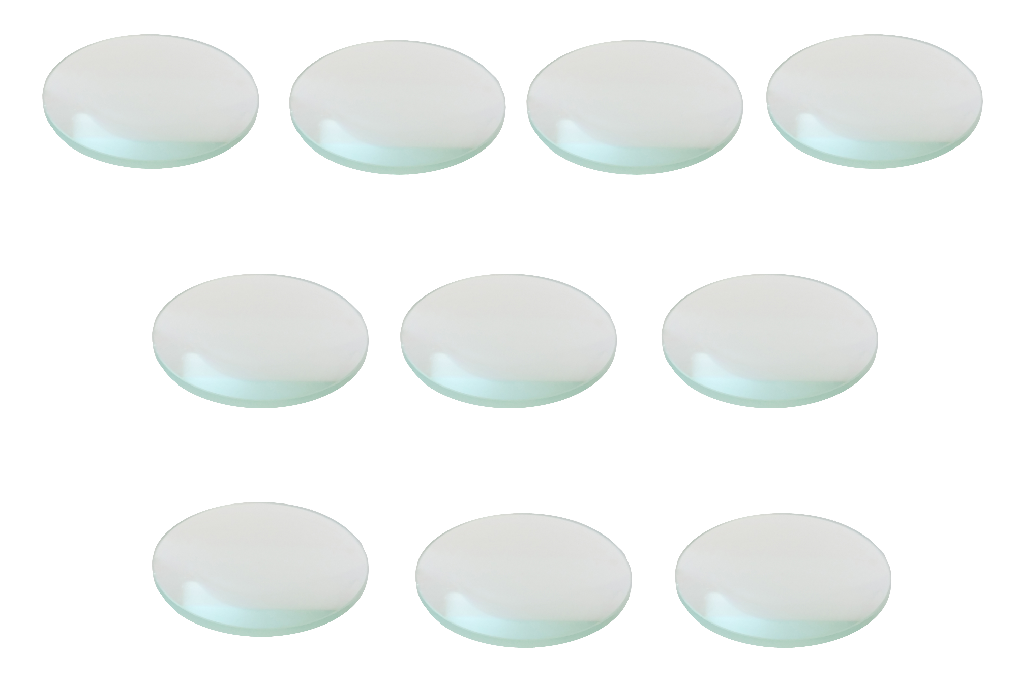 Lens Double-Convex Glass Lens, 75mm Diameter, 20cm Focal Length, Pack of 10