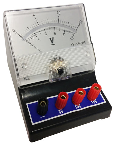 Analog Voltmeter, 0V to 3V, 0V to 10V, 0V to 15V; DC by Go Science Crazy