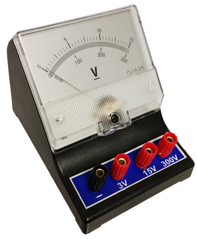 Analog Voltmeter, 0V to 3V, 0V to 15V, 0V to 300V; DC by Go Science Crazy