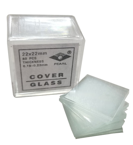 Microscope Cover Slips, Size #2 Thickness, 22mm by 22mm, Box of 80 by Go Science Crazy
