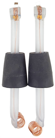 Straight Platinum Electrolysis Electrodes with Stoppers, Pair by Go Science Crazy
