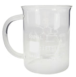 Beaker Mug 500ml with Caffeine Symbol Borosilicate Glass.