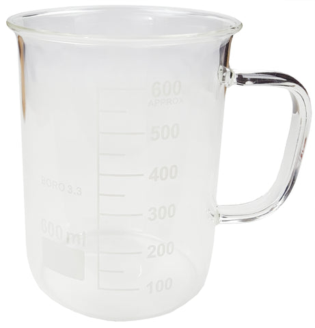 Beaker Mug 600ml Borosilicate Glass. Case of 40.