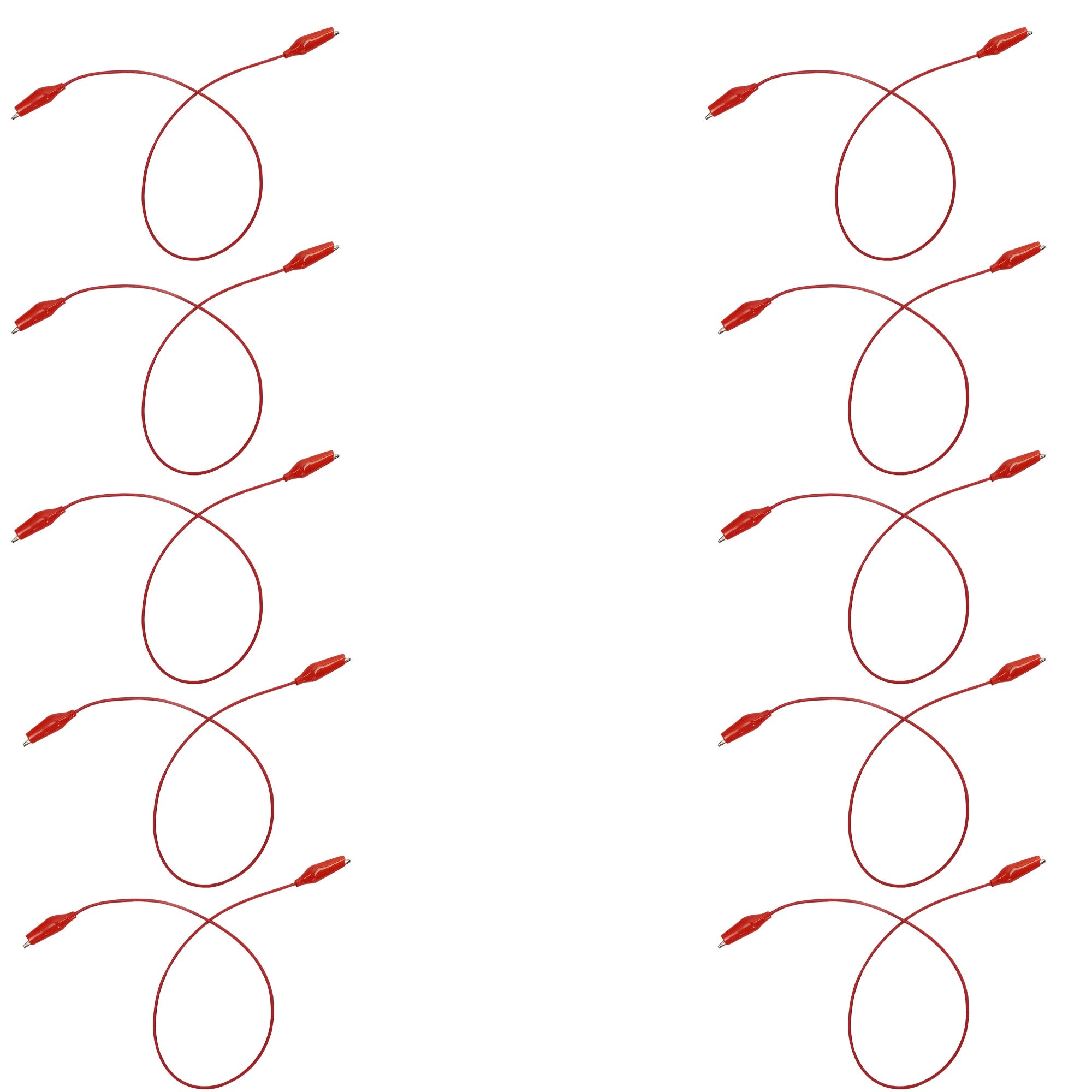 Connector Cords, 12 in., Alligator Ends, Pack of 10 Red Cords by Go Science Crazy