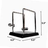 Collision Ball Apparatus also known as a Newton's Cradle. A Demonstration for Physical Science. Study concepts such as Conservation of Energy, Momentum, Elastic Collision and Friction.  Size: 5.3 x 4.5 x 5.3 inches.