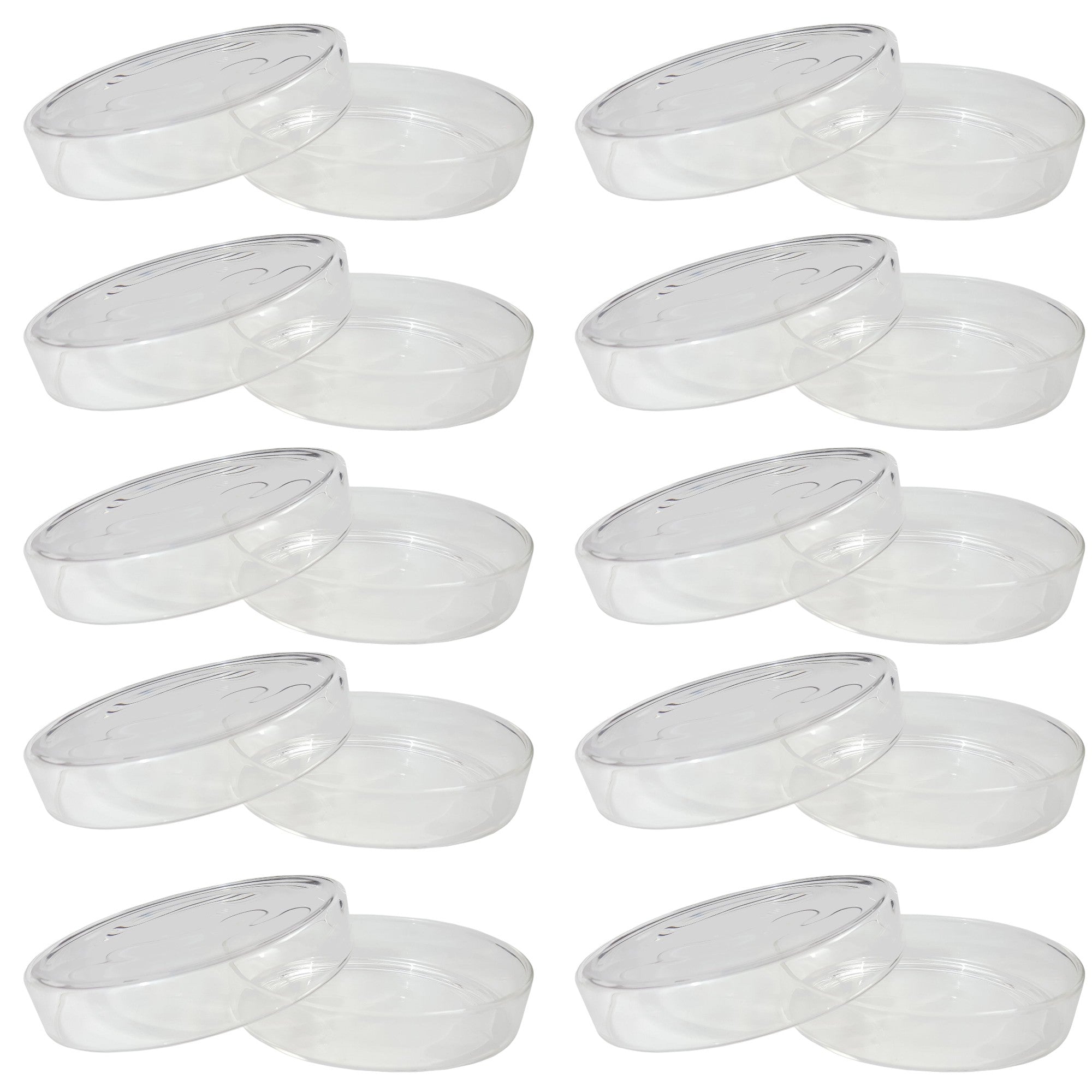 Petri Dish, Flint Glass, 100mm diameter x 15mm height. Pack of 10.