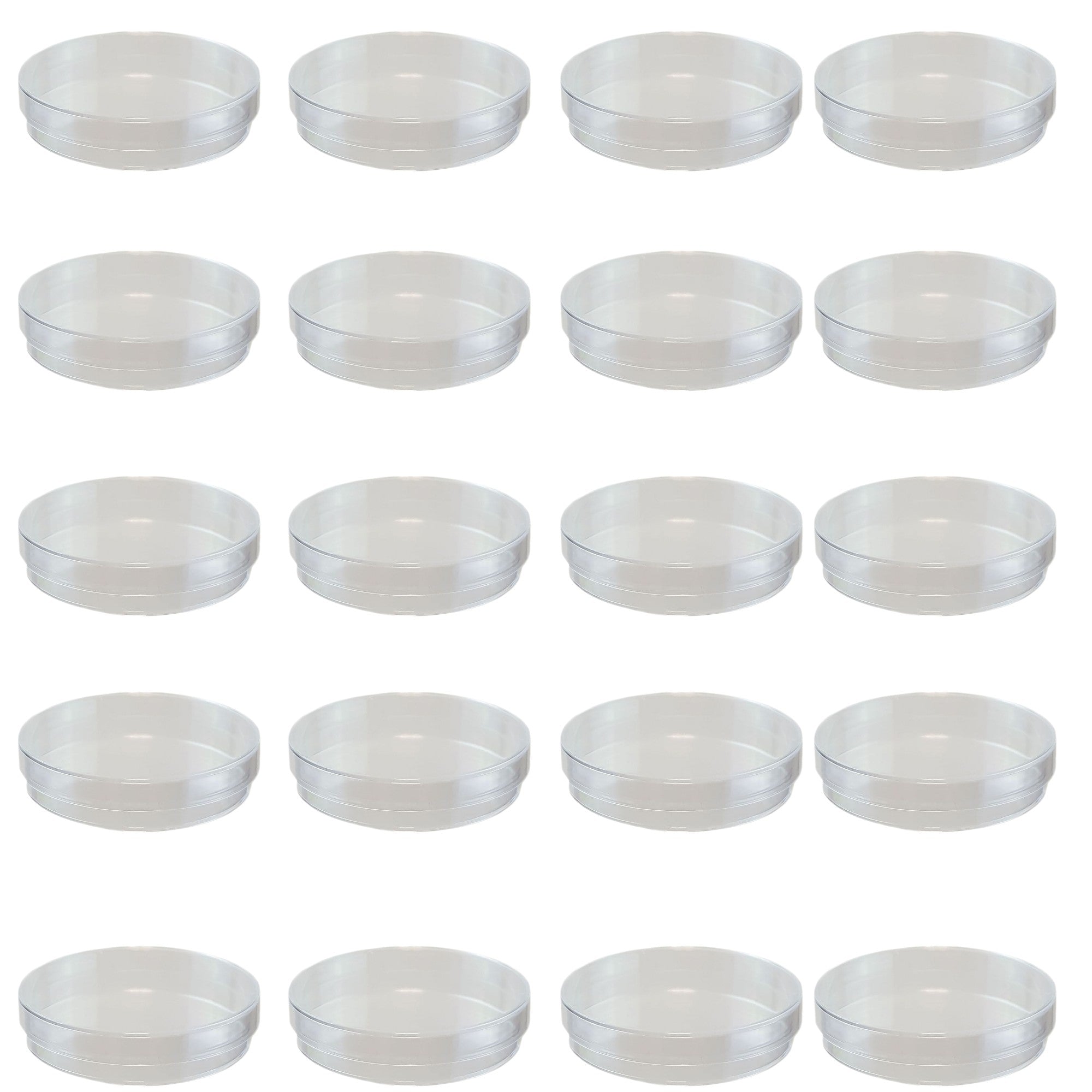 Petri Dish, Polystyrene, 50mm diameter x 15mm height. Pack 20.