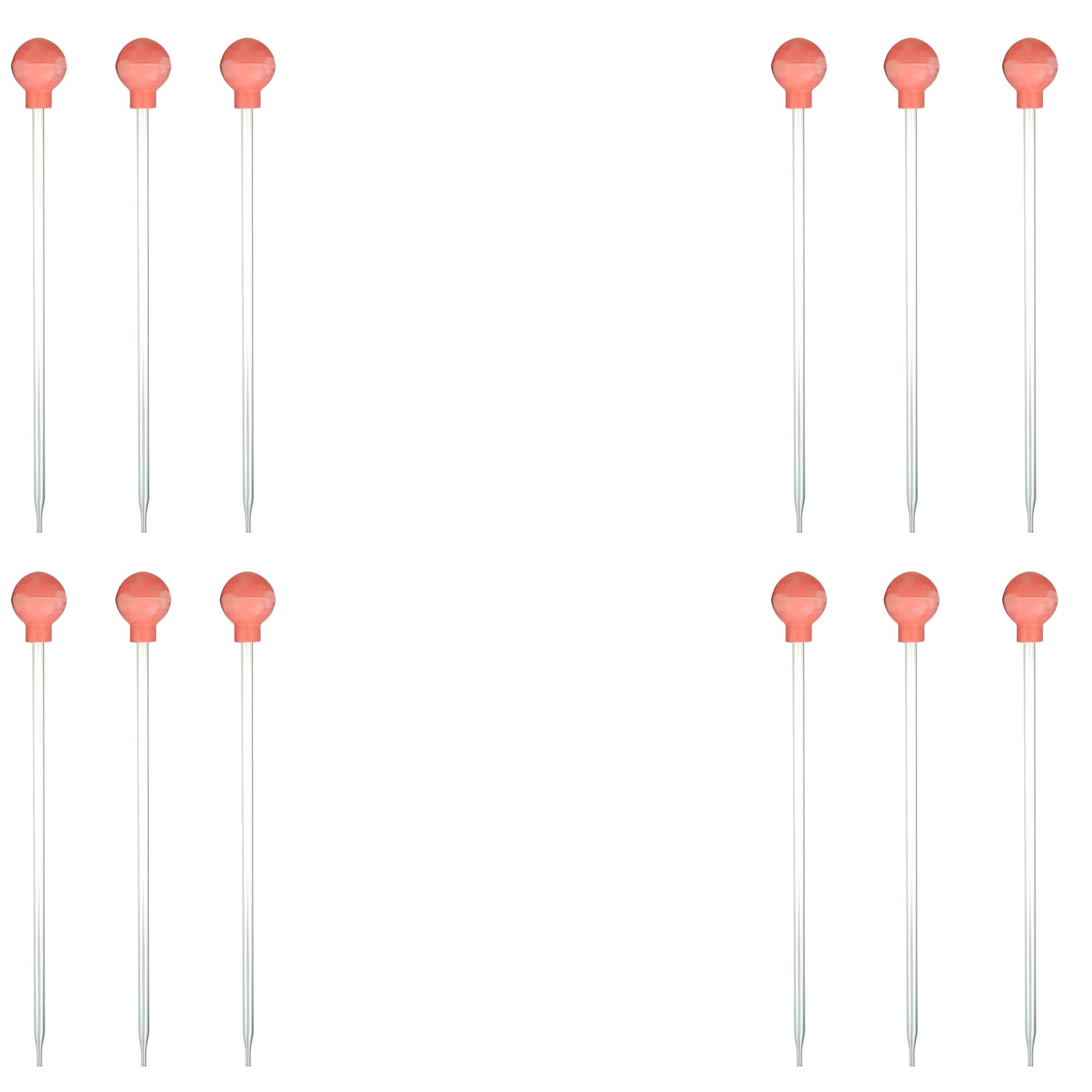 Dropping Pipettes Glass with Rubber Bulbs, 10 inches length, 5ml capacity. Pack of 12.