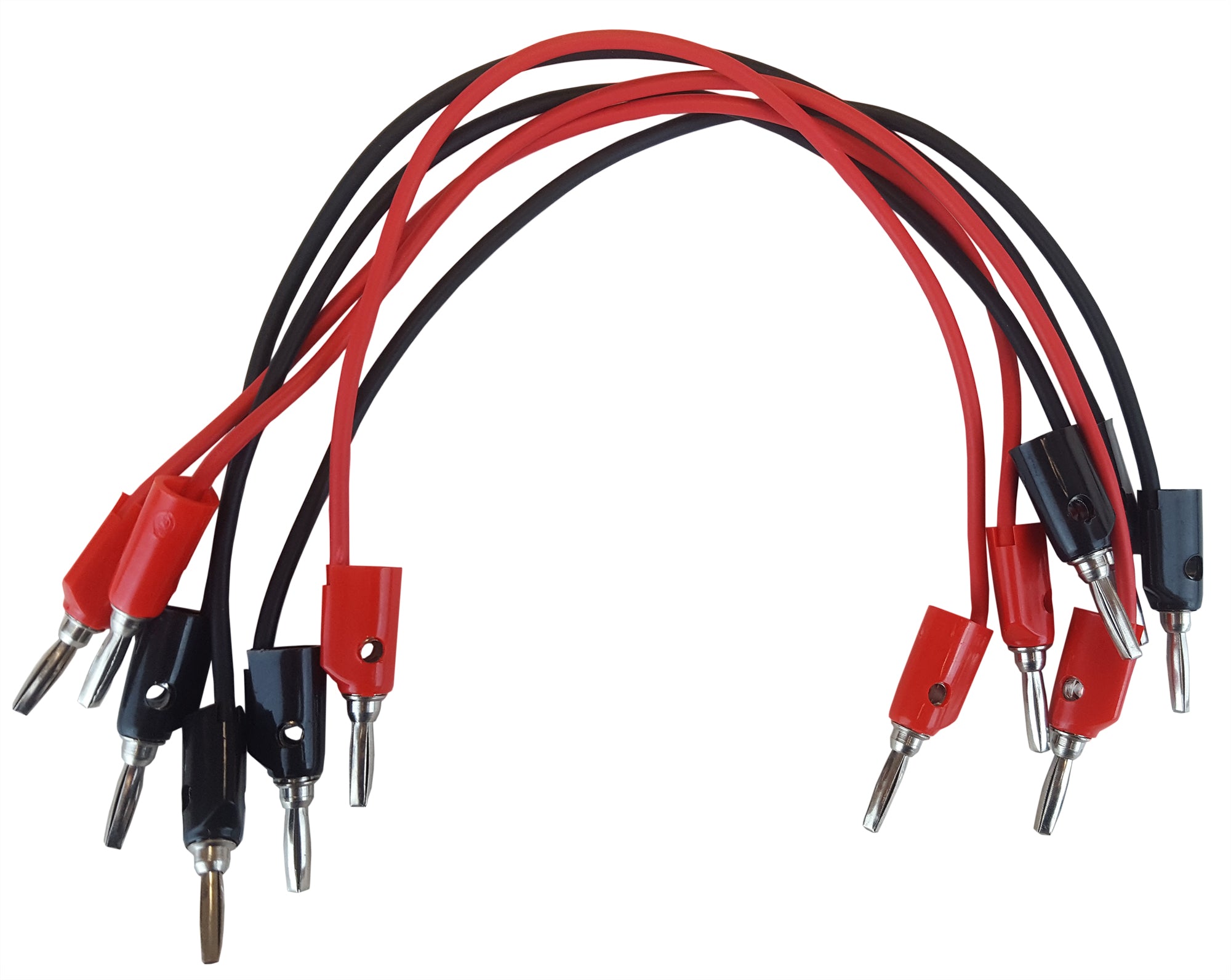 Connector Cords, 12 in., Banana Ends, 3 Red and 3 Black Cords by Go Science Crazy