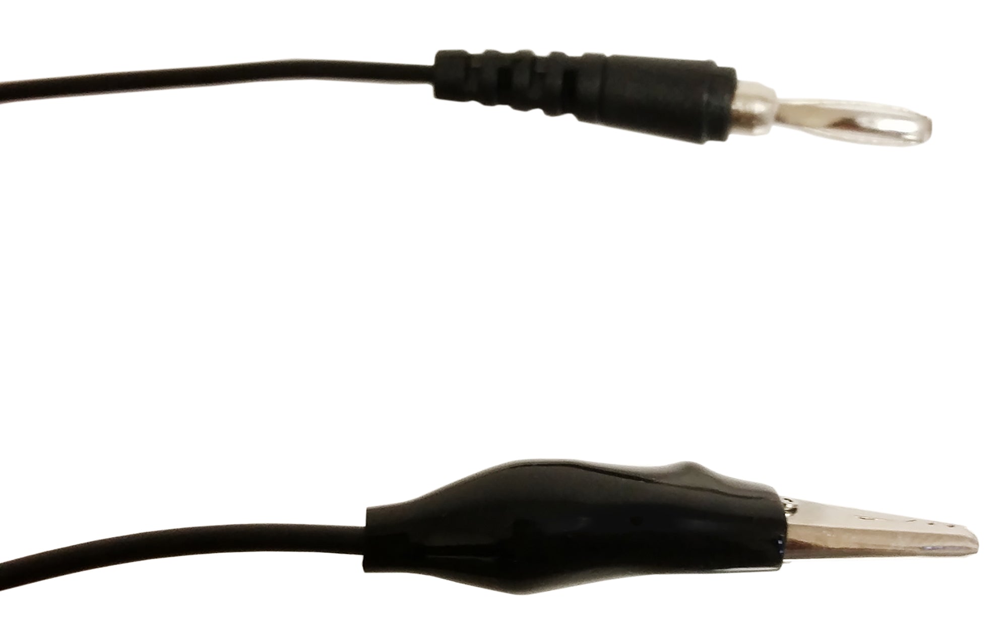 Connector Cords, 12 inch length, Banana Plug, Alligator Clip, Single Black Cord