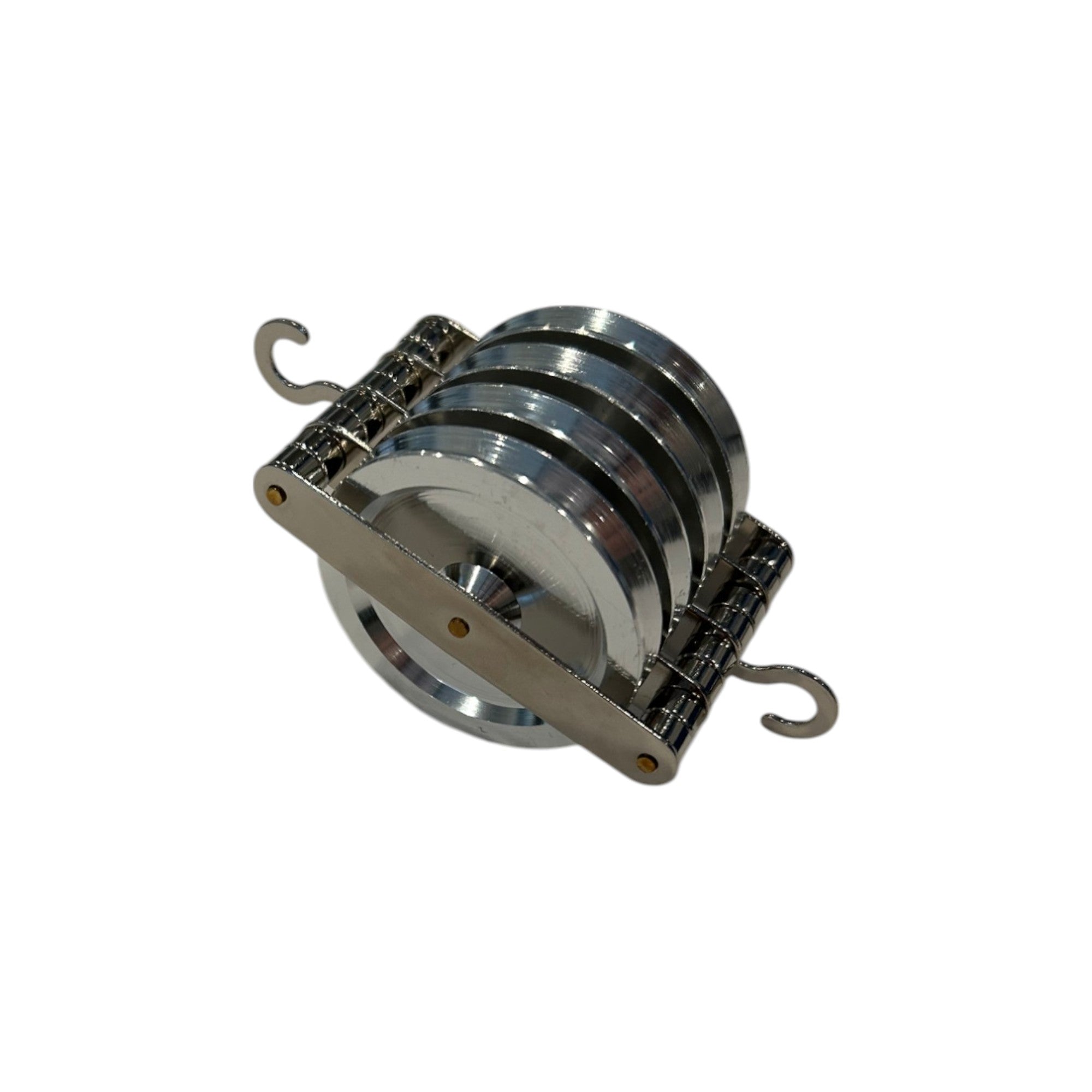 Pulley Quadruple, 4 Aluminum Wheels (50mm) in Parallel