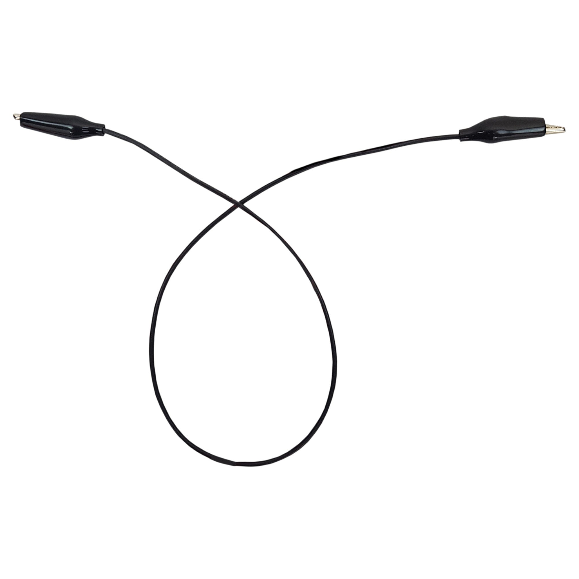 Connector Cord, 18 inch length, Alligator Ends, Black Cords.  Pack of 16. Used in PEER Physics CMW Kit.