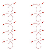 Connector Cord, 18 inch, Alligator Ends, Red Cords. Pack of 10.