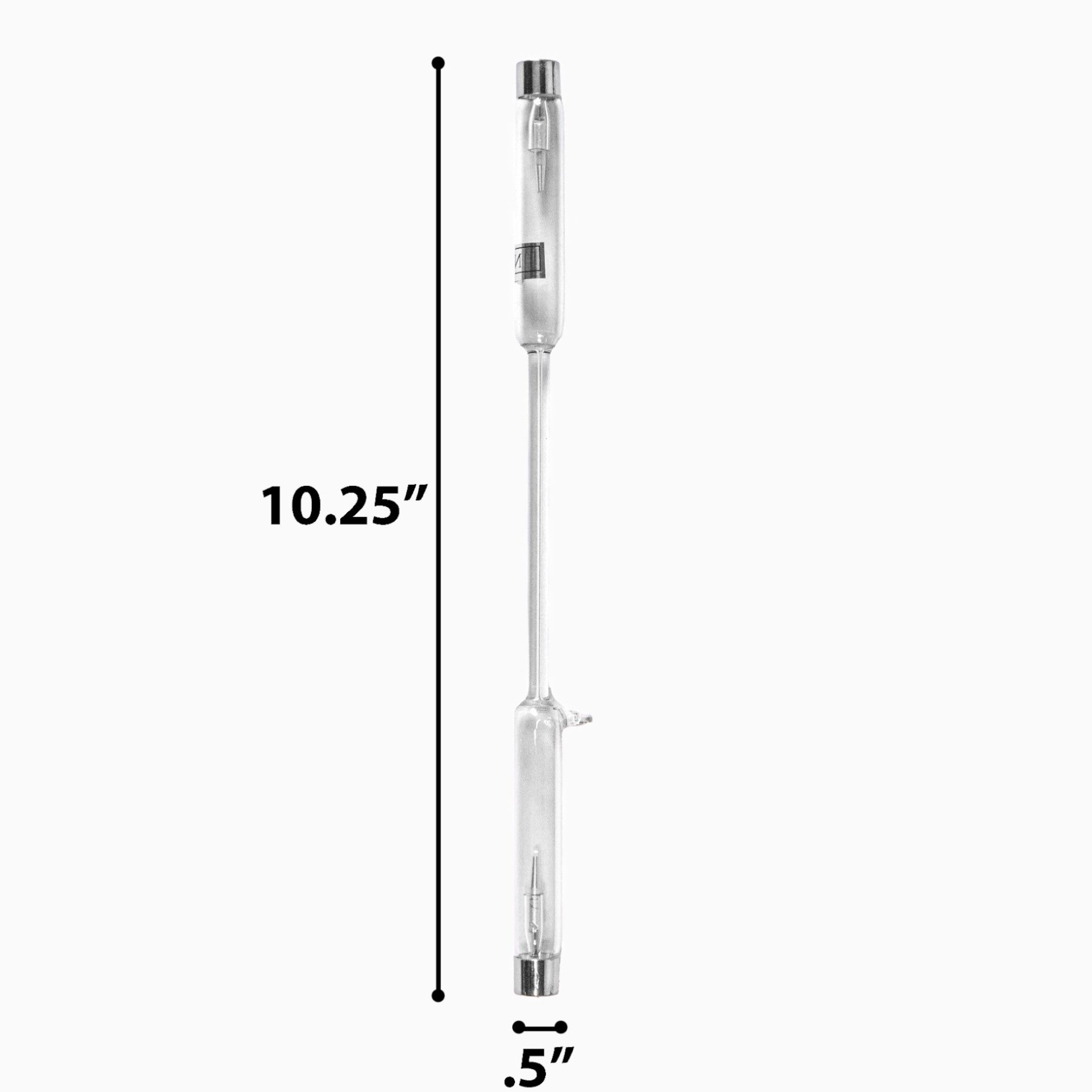1865-2 : Spectrum Tube with Neon Gas. Made from borosilicate glass and containing neon gas under a low-pressure vacuum. The length is 26cm and made to fit a standard Spectrum Power Supply.  Used in spectrum analysis in science education classrooms.