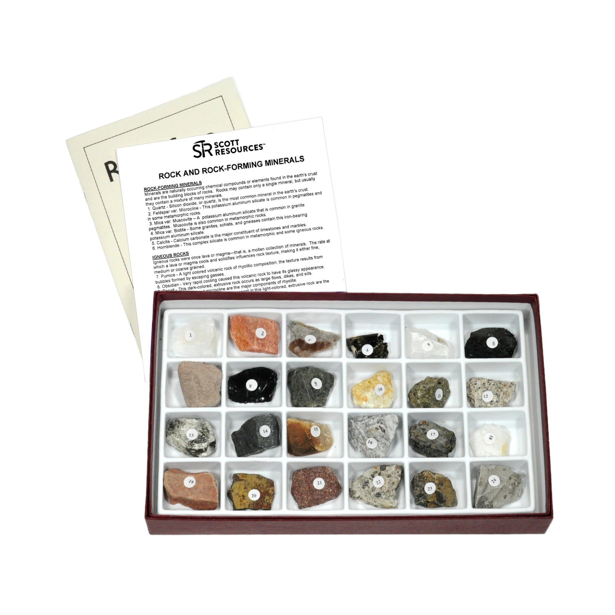 Rocks & Rock Forming Mineral Collection - 24 Specimens.