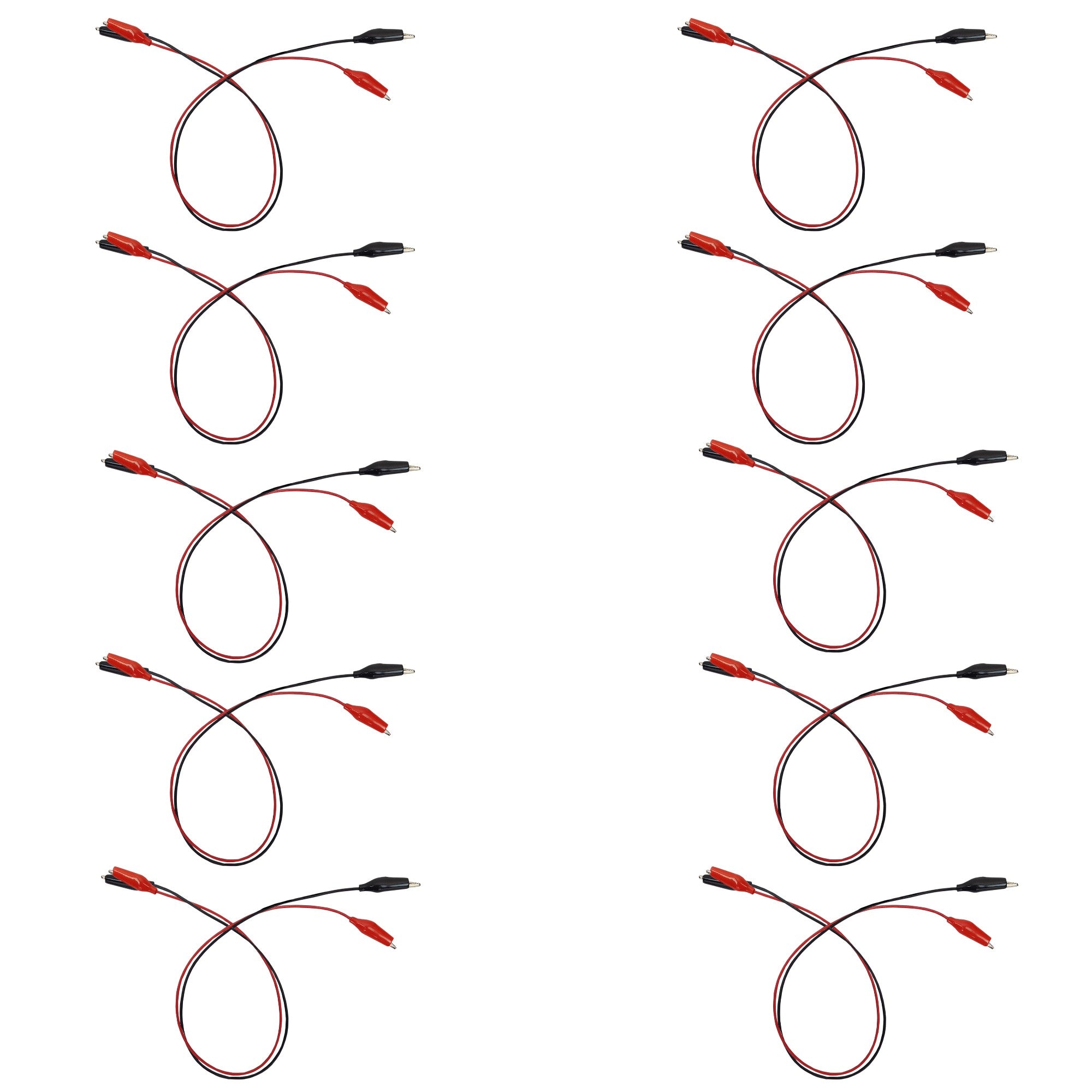 Connector Cords, Alligator Clips on Both Ends. 24 inches long. Sold as a pairs of one red and one black.  This  product has 10 pair per pack.
