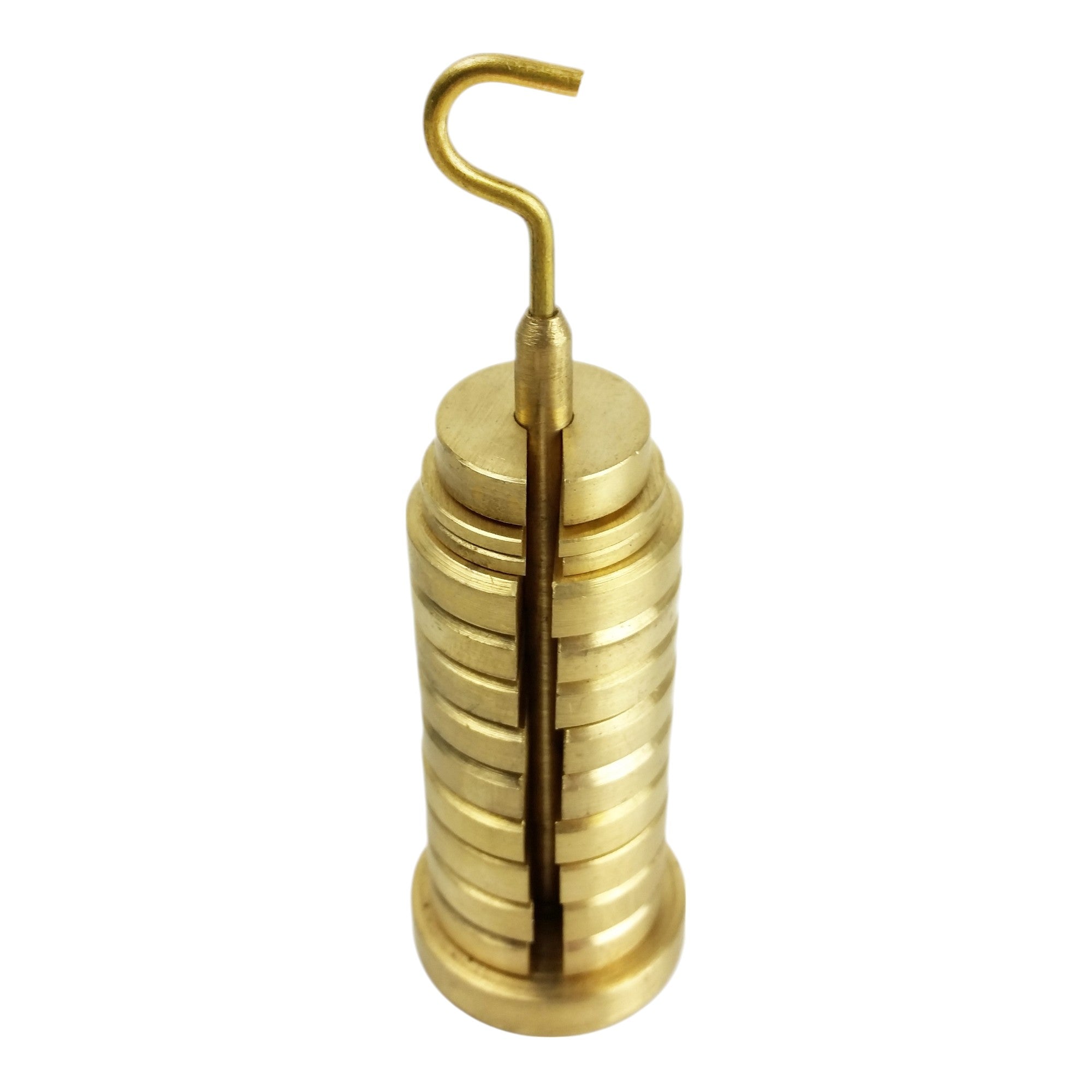 Slotted Weight Set with Hanger, Brass, Twelve Piece, Pack of 10 Sets by Go Science Crazy
