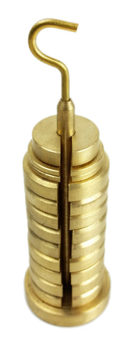 Slotted Weight Set with Hanger, Brass, Twelve Piece, Pack of 10 Sets by Go Science Crazy