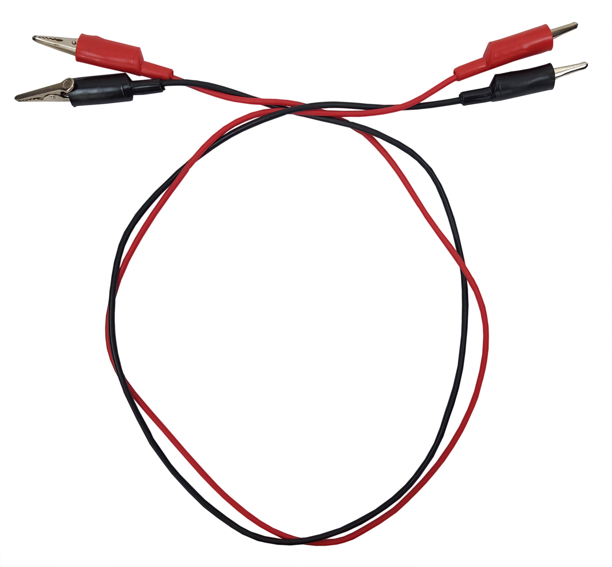 Connector Cords, Alligator Clips on Both Ends. 24 inches long. Sold as a pairs of one red and one black.