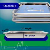 Dissecting Pan Stainless Steel With Plastisol Pad. Size 11x7.5x1.5".