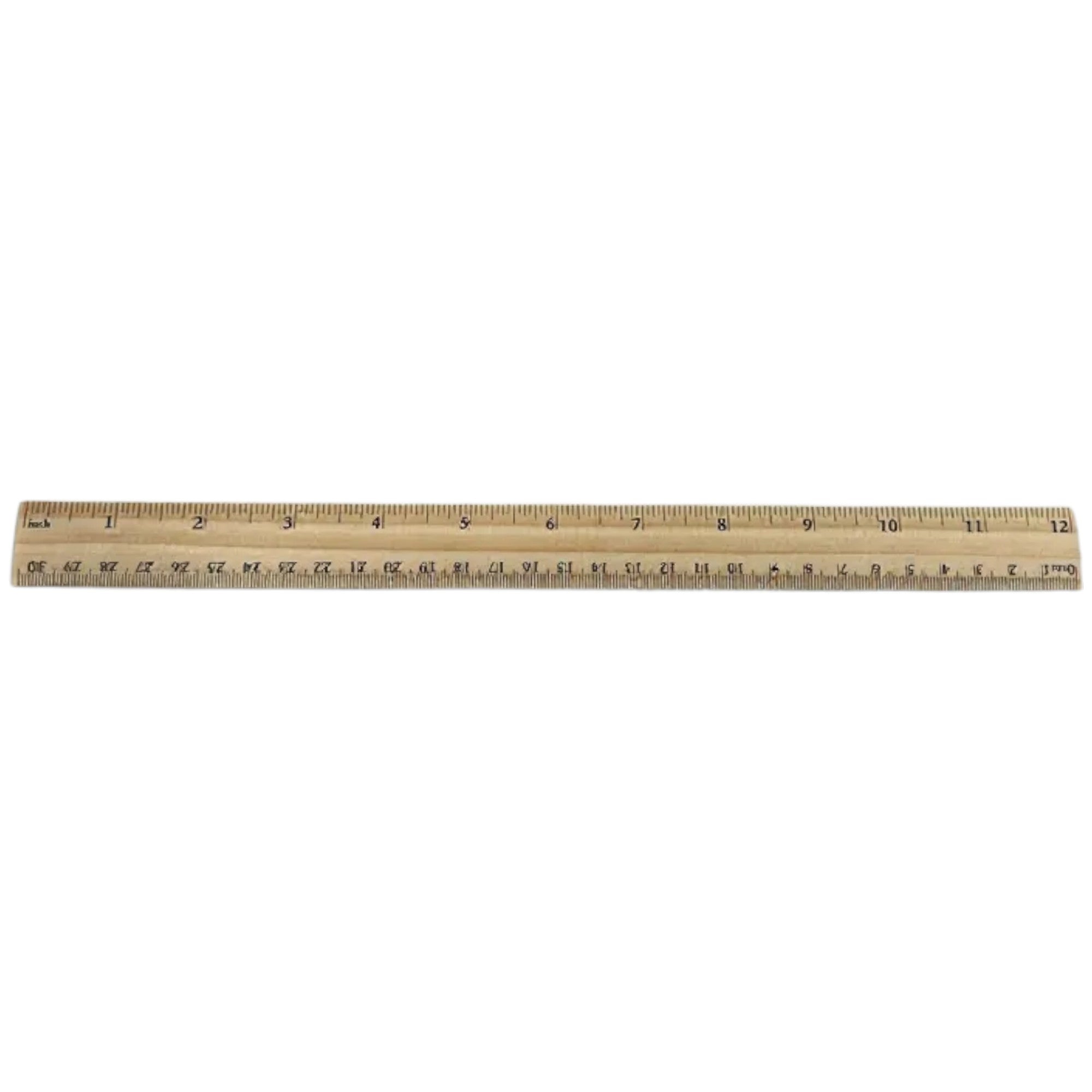 Wooden Ruler without Metal Edge, 12 inches.  Pack of 8. For use with PEER Physics CMW Kit.