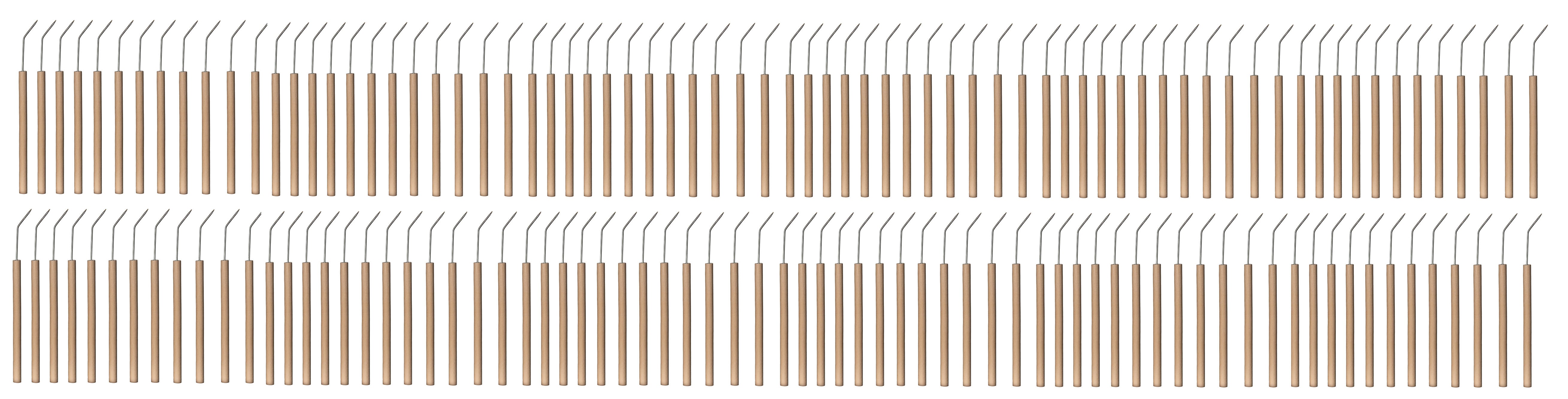 Teasing Tool with wood handle and bent metal tip.  Case 144.