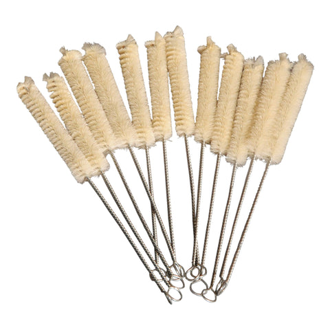 Test Tube Cleaning Brush with Natural Bristles, Size Large. Pack of 12.