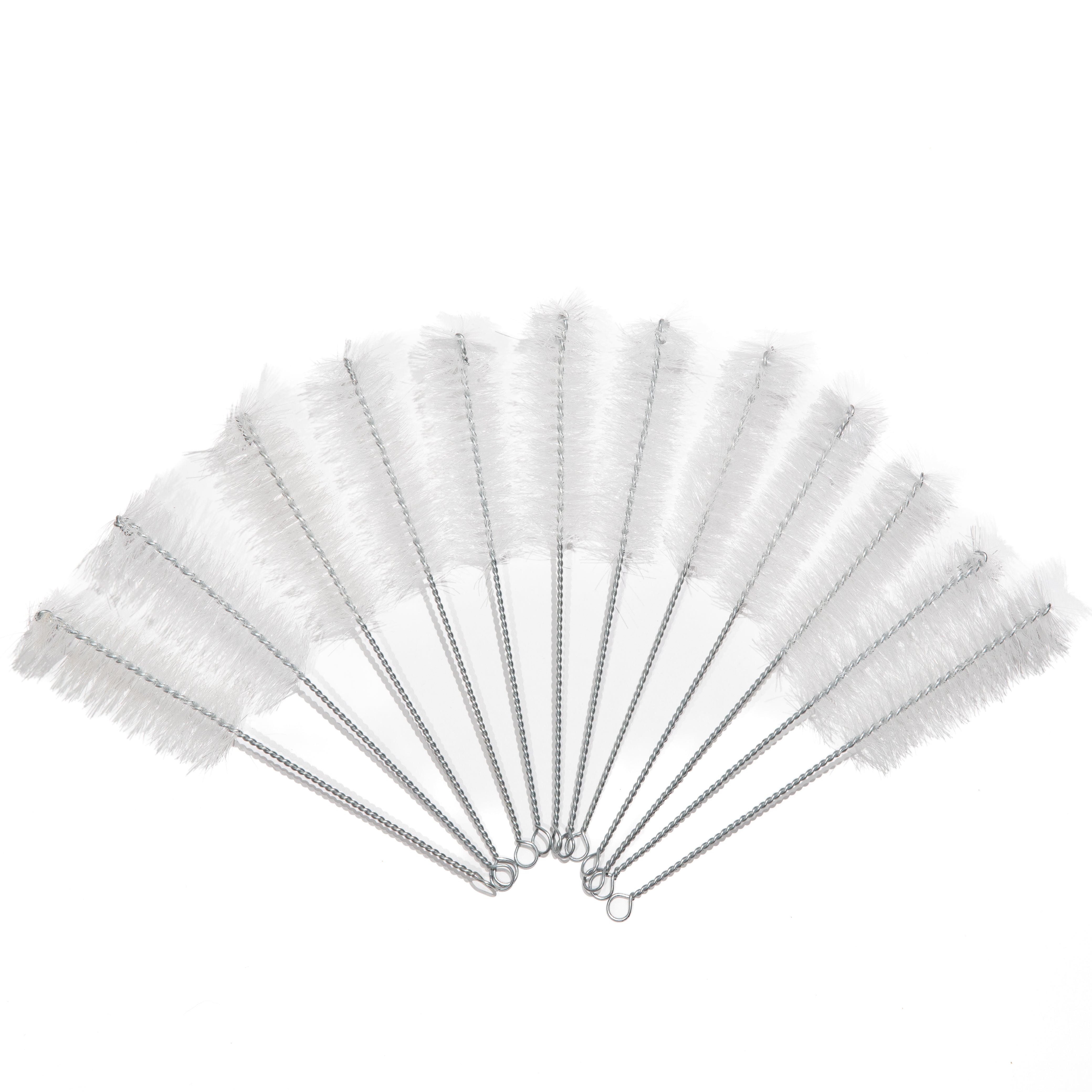 Brush, Test Tube, with Nylon Bristles and Galvanized Metal Handle, 25x75x200mm.  Pack 12.