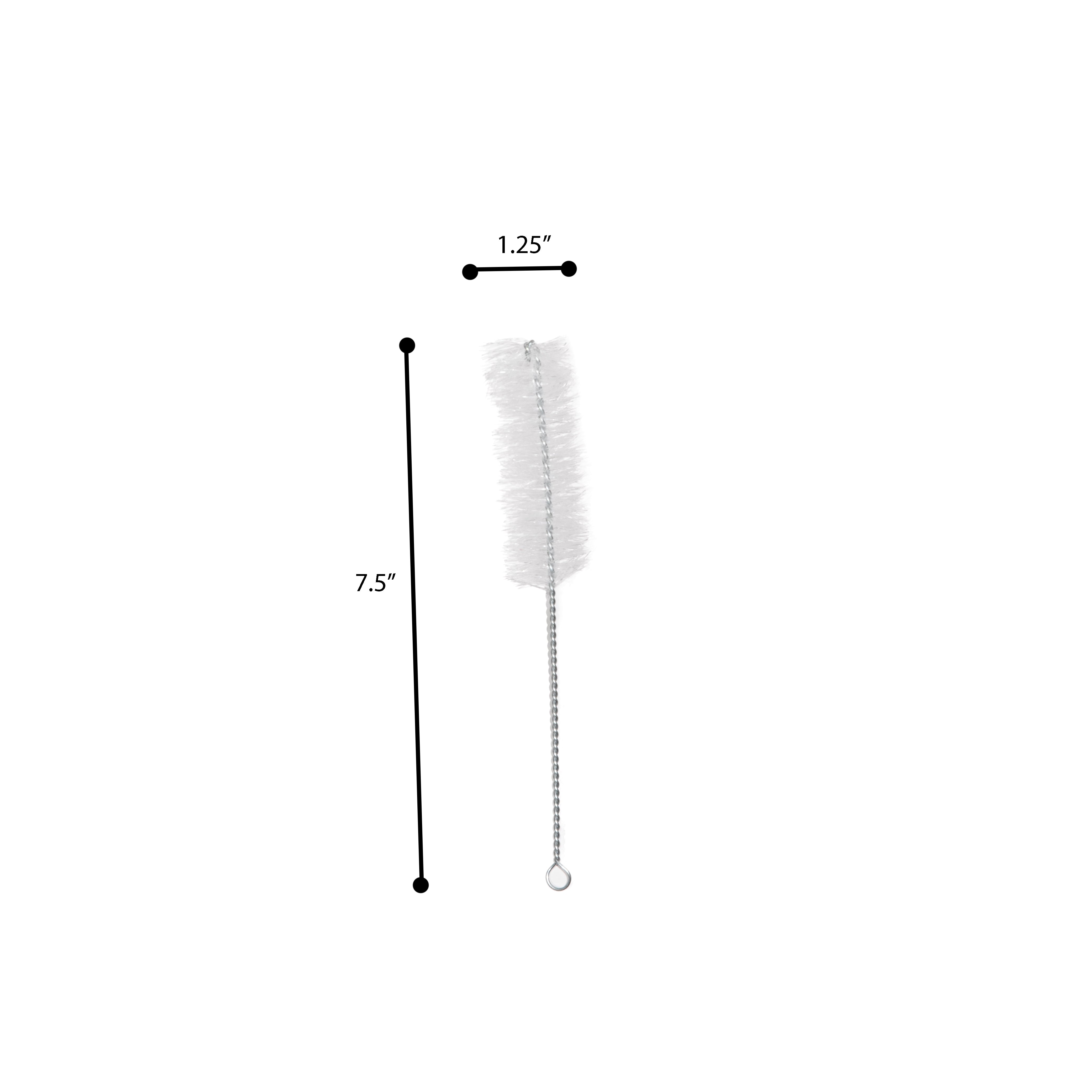 Brush, Test Tube, with Nylon Bristles and Galvanized Metal Handle, 25x75x200mm.  Pack 12.