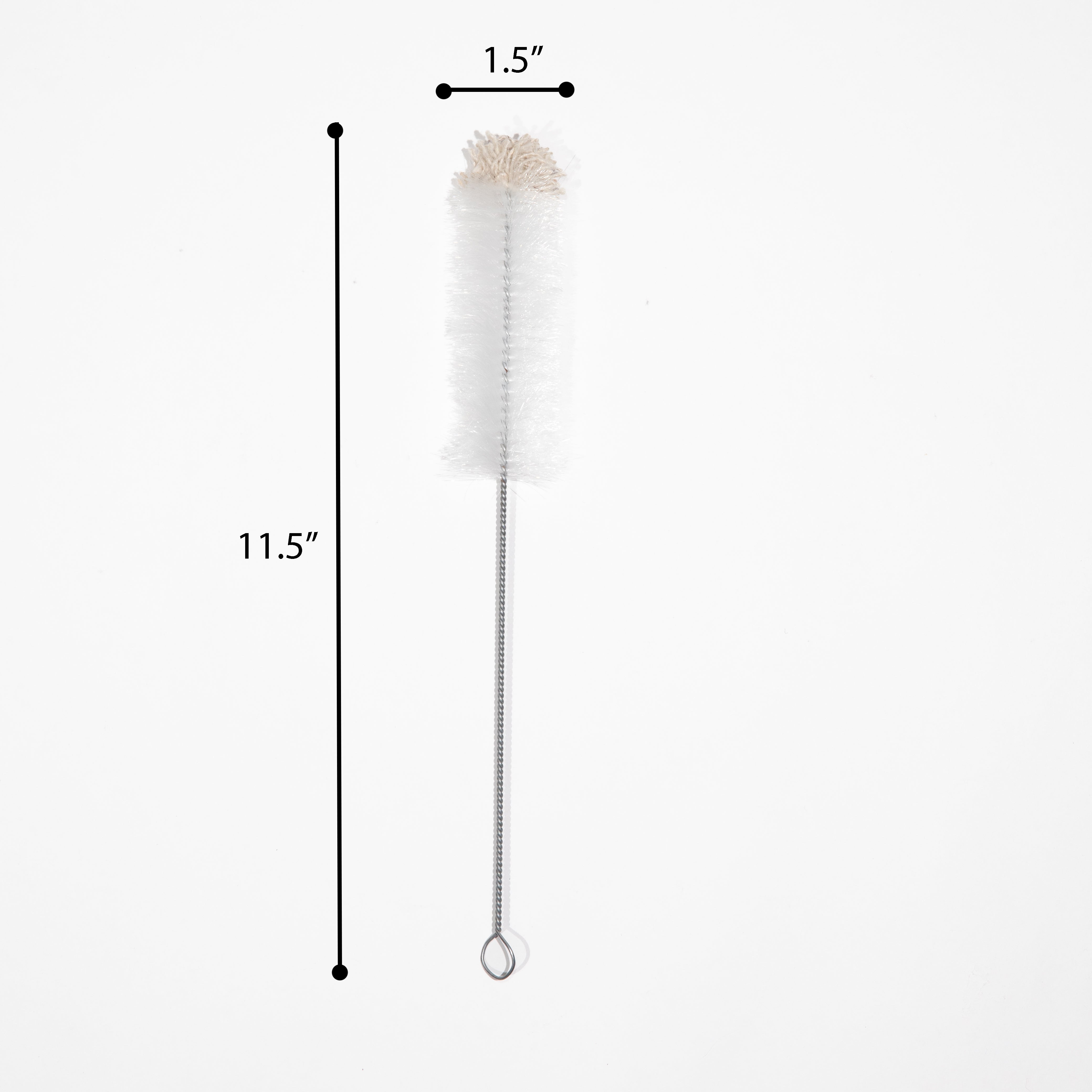 Brush, Test Tube, with Nylon Bristles and Galvanized Metal Handle, 35x175x280mm.  Pack 12.