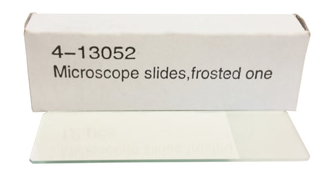 Microscope Slides, Glass, Frosted On One End. Pack of 12 slides.