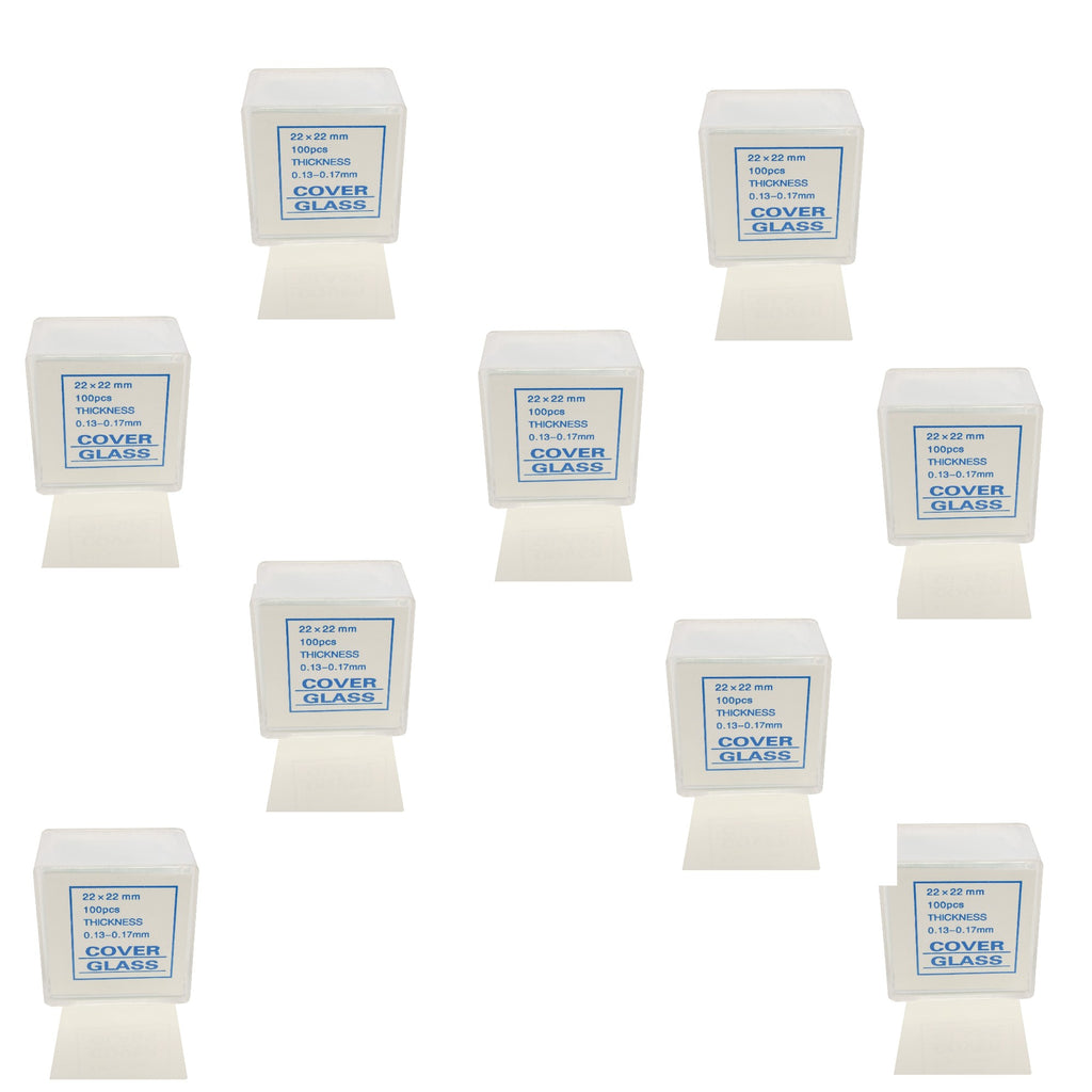 10.0 File Slips Microscope Cover Slips, #1 Thickness, 22 x 22 mm. Pack of 10 boxes (10