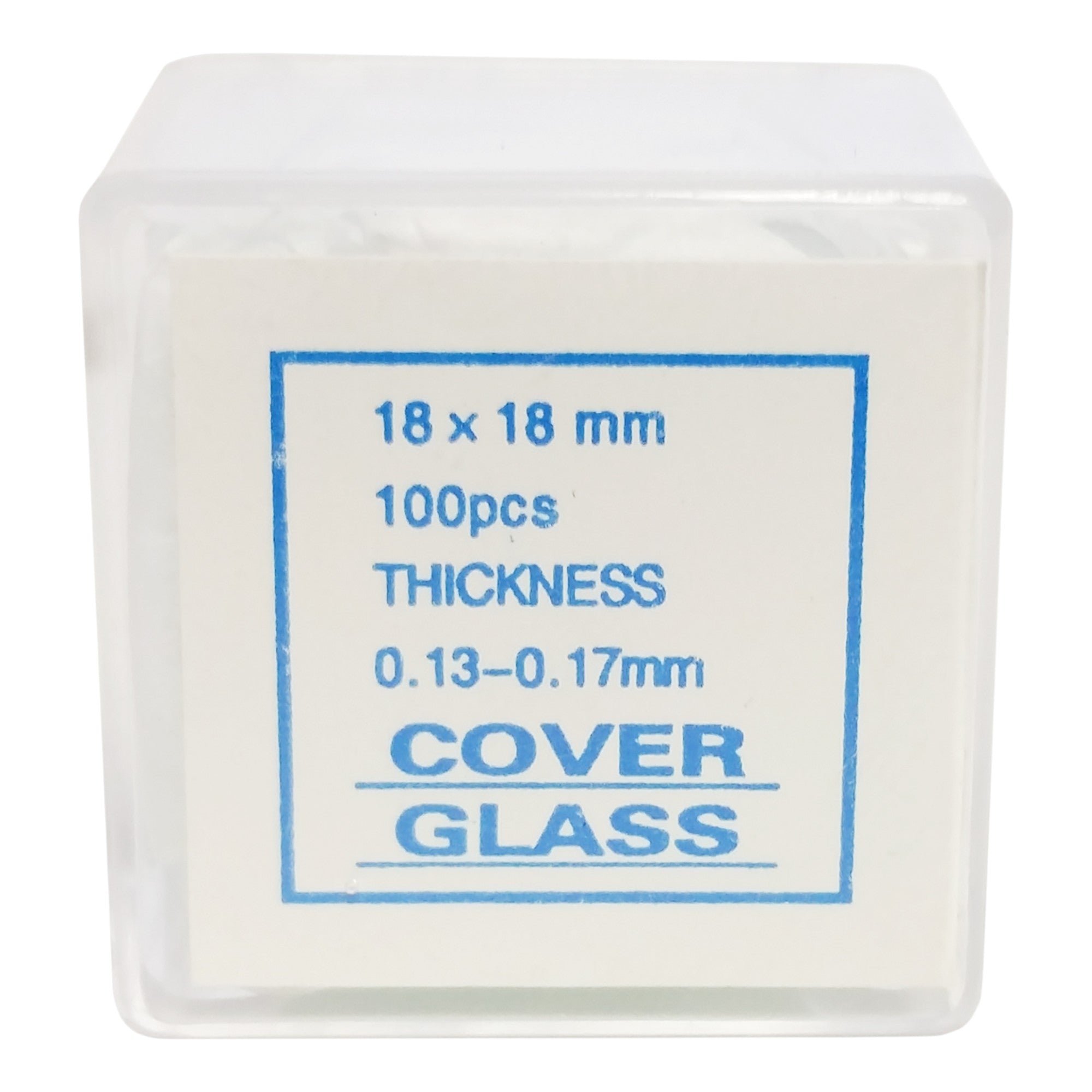 Microscope Cover Slips, Size #1 Thickness, 18mm by 18mm, Case of 500 Packs/100 Cover Slips