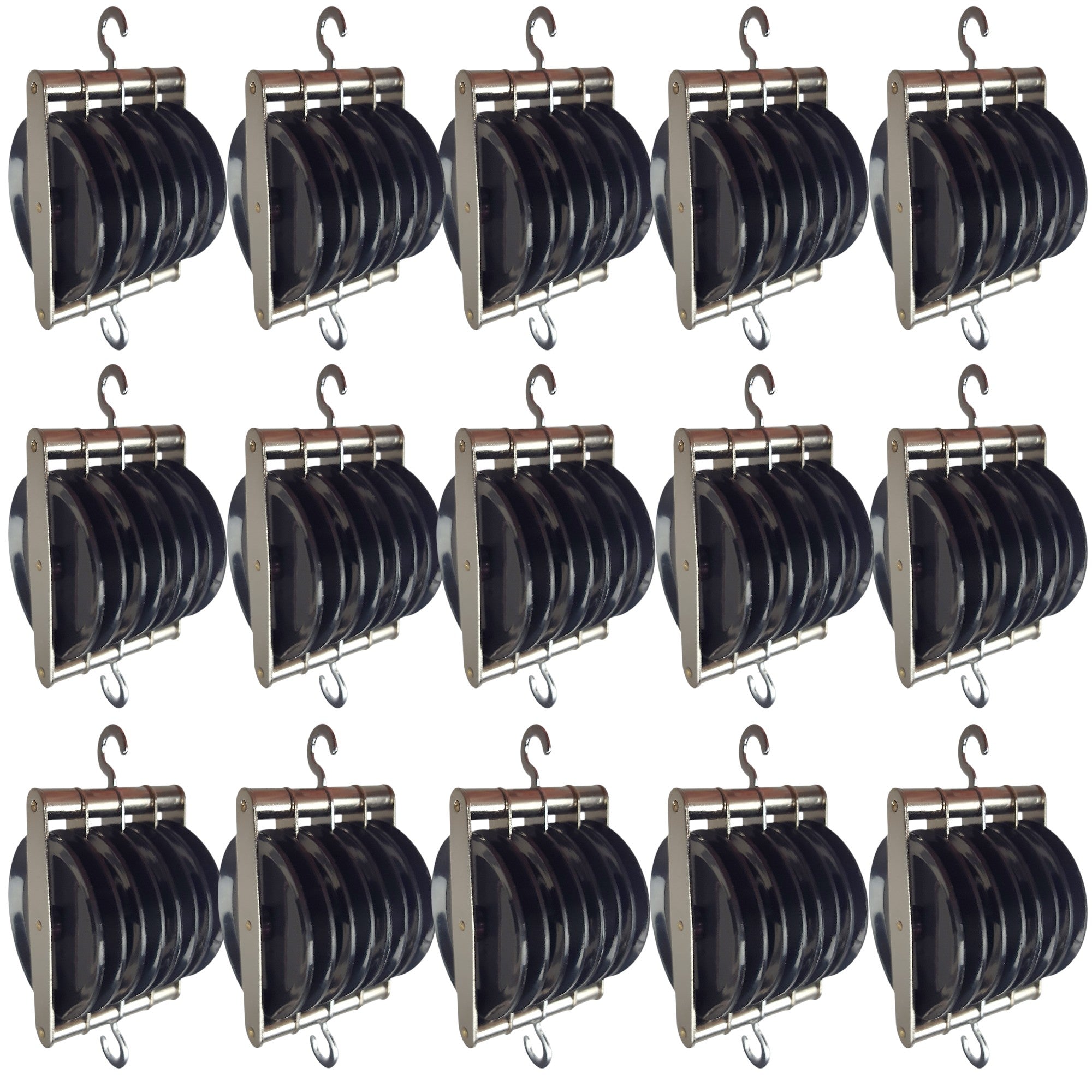 Pulley, Quadruple Parallel Plastic, Pack of 15