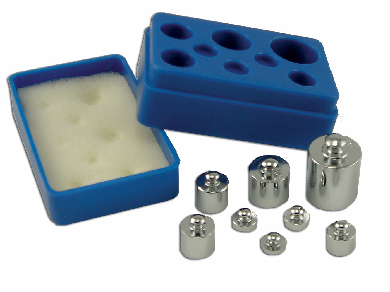 Eight-Piece Nickel-Plated Brass Precision Weight Set by Go Science Crazy
