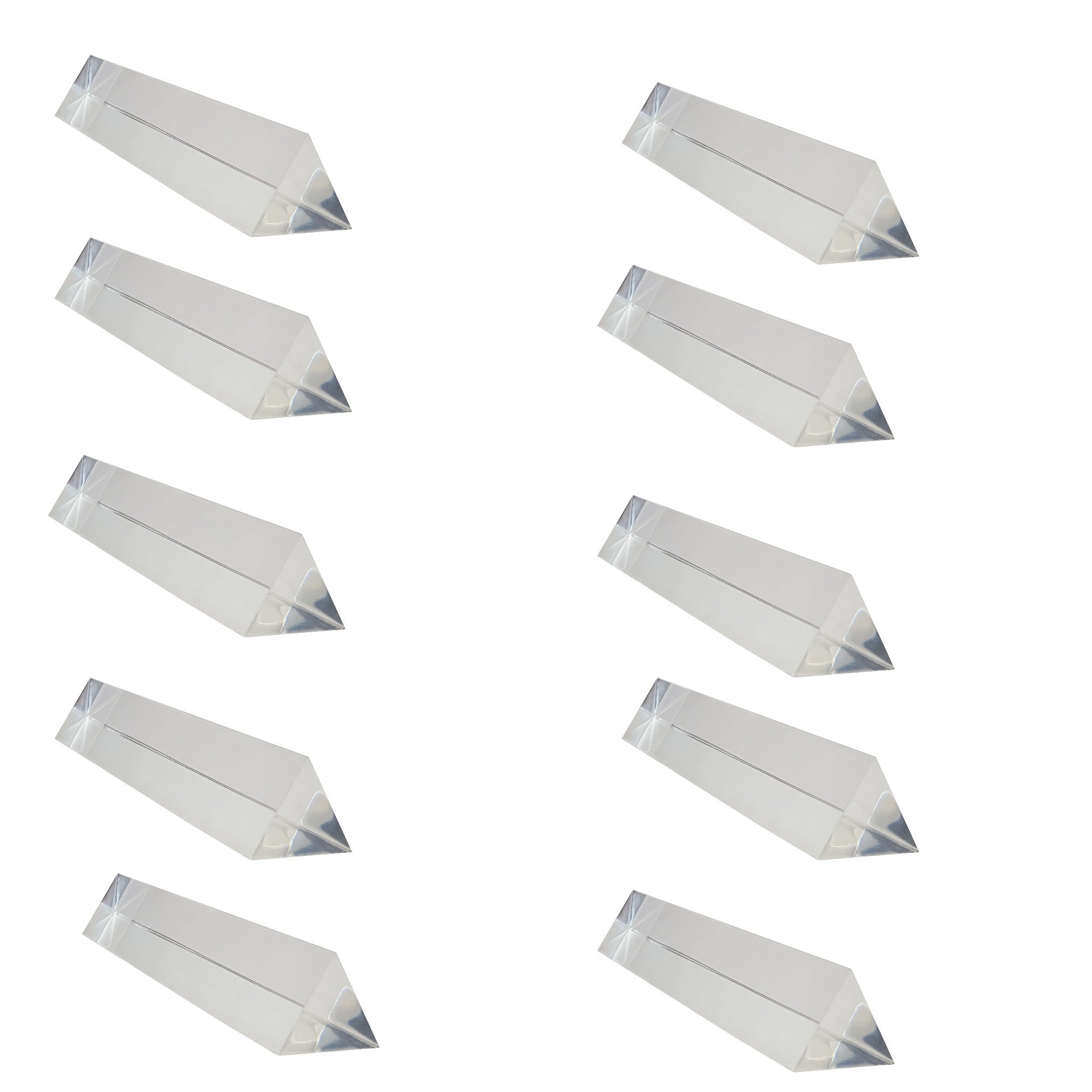 Prism, Acrylic Equilateral 25mm face x 150mm length.  Pack of 10.