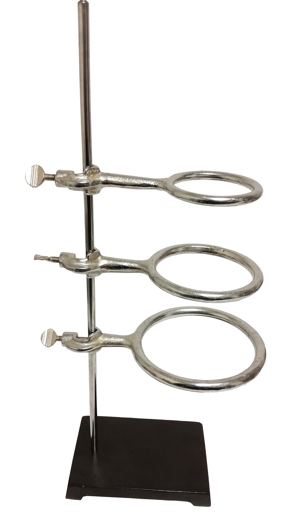 Support Stand with Stamped Steel Base 5x8 with 20" Rod and Steel Rings Size 3", 4" and 5"