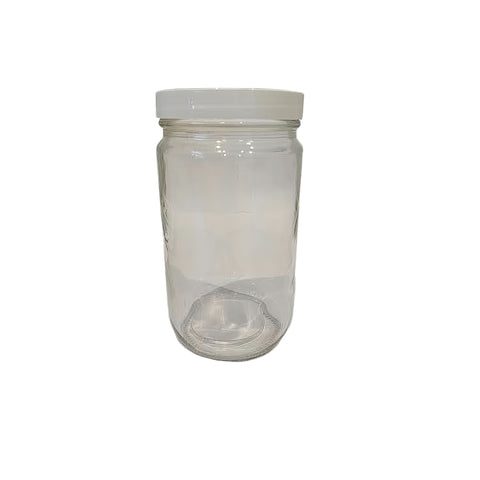 Specimen Jar, Flint Glass, Wide Mouth, 32 oz capacity with 89/400 neck and foam lined cap.