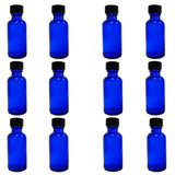 Bottle, Flint Glass Cobalt Blue Color, 1 ounce, with cap.  Pack 12.